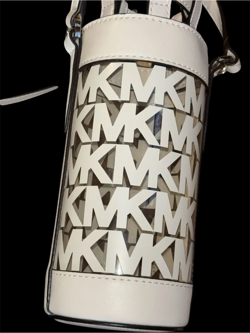 MICHAEL KORS White MK Logo Crossbody Bottle Bag - Picture 3 of 6